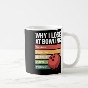 Caneca De Café Por Que Eu Perder Na Boliche Engraçada Bowler Com 