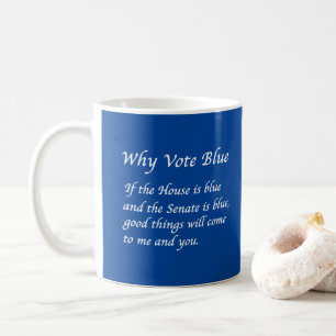 Caneca De Café Por que votar azul em 2022 Textos de café