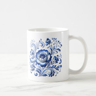 Caneca De Café Porcelana Tradicional de Cobalto Arte Popular Deca