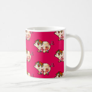 Caneca De Café Porco cósmico do amor de Litte