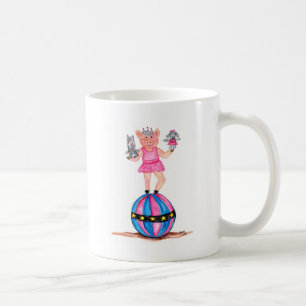 Caneca De Café Porco da bailarina com caniches de execução