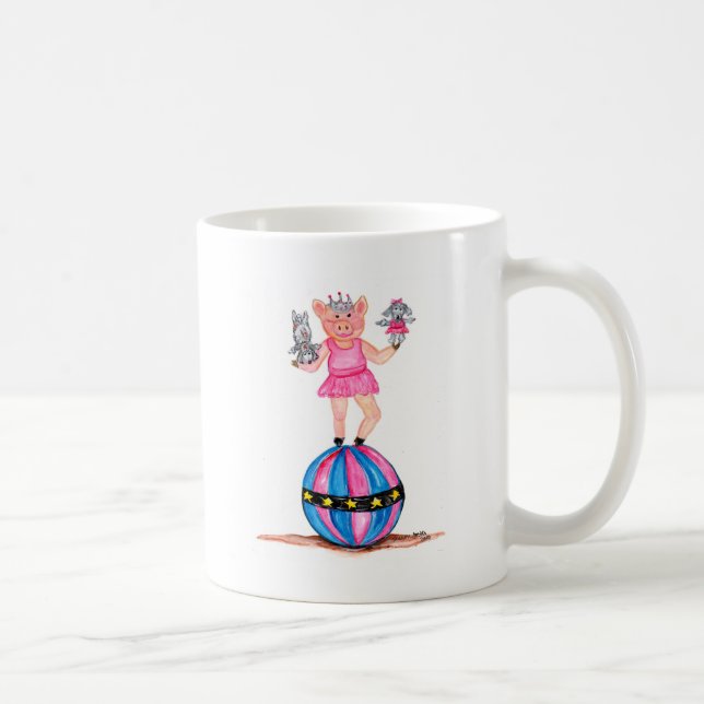 Caneca De Café Porco da bailarina com caniches de execução (Direita)