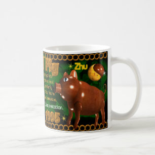 Caneca De Café Porco de madeira 1935, zodíaco de 1995 chineses