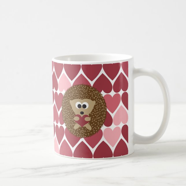 Caneca De Café Porco e corações (Direita)