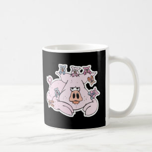 Caneca De Café porco engraçado com leitõezinhos