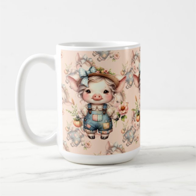 Caneca De Café Porco Farmcore em Sobremesas com Flores (Esquerda)