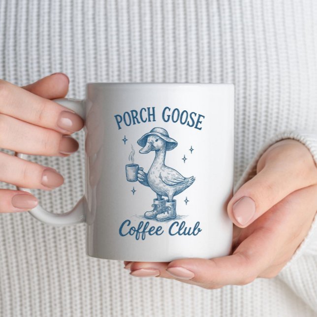 Caneca De Café Porco Gato de Café Bobo Gose Gato Lover Café (Join the Porch Goose Coffee Club and sip your brew with this funny silly goose coffee mug. )