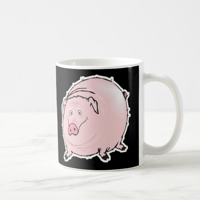 Caneca De Café porco gordo do bobo (Direita)
