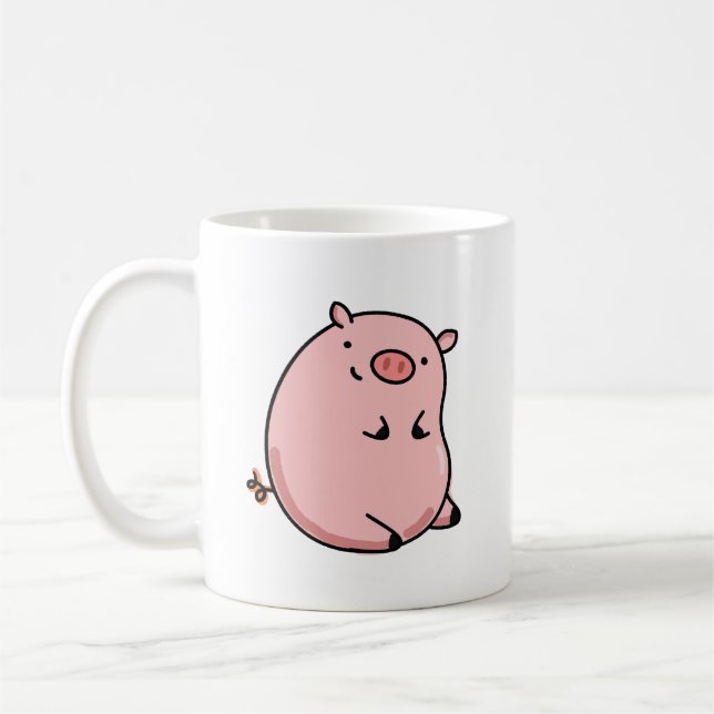 Caneca De Café Porco Kawaii (Esquerda)
