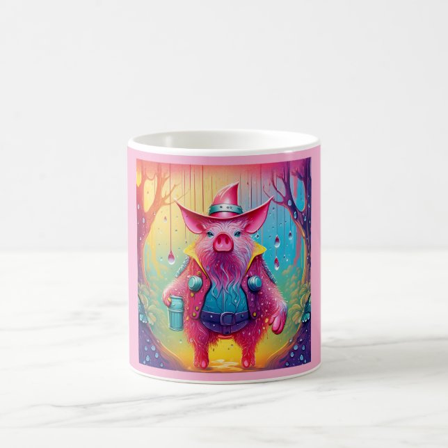 Caneca De Café Porco Rosa O Cowboy (Centro)