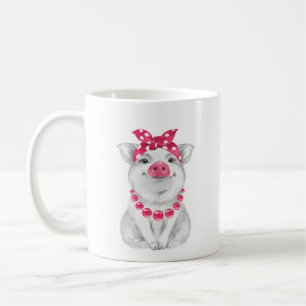 Caneca De Café Porco vestindo bandana