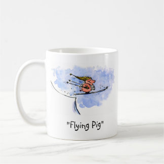 Caneca De Café Porco Voador Bonito - Legal Porco de Salto de Esqu