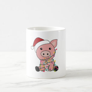 Caneca De Café Porcos de inverno com neve de Natal