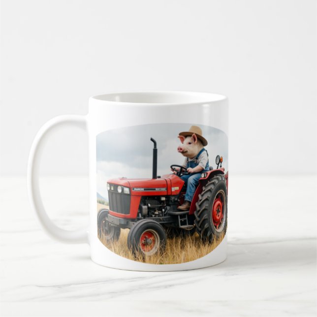 Caneca De Café porker on a tractor mug (Esquerda)