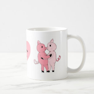 Caneca De Café Porquinhos se Beijando
