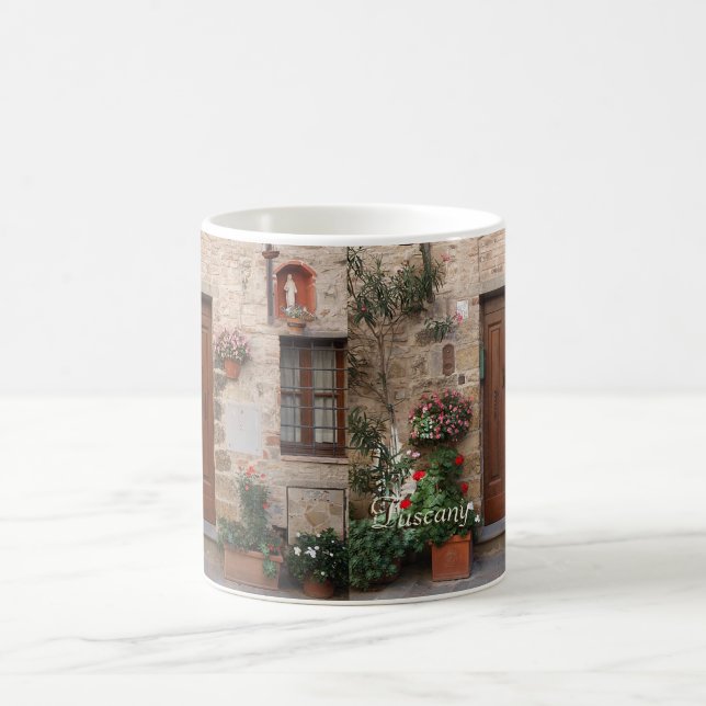 Caneca De Café Porta de madeira Toscânia Italia personalizada (Centro)