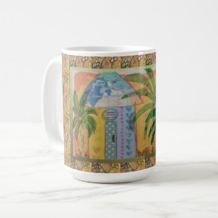 Caneca De Café Porta de Polkadot Tropical Hut Colorida