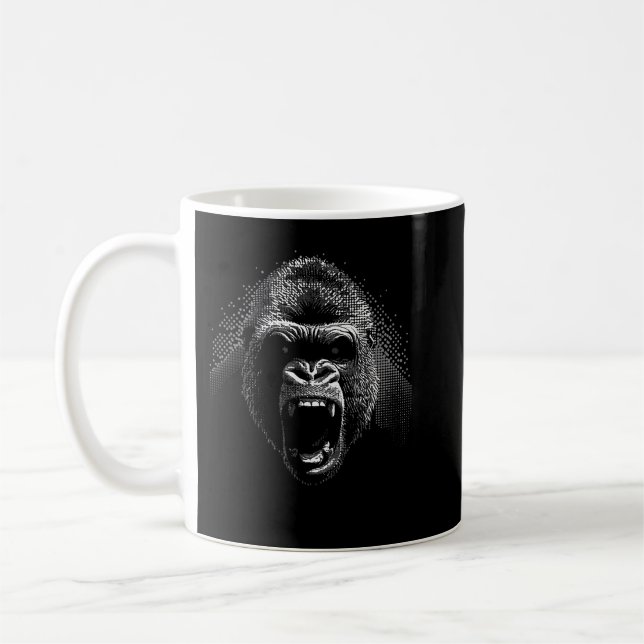 Caneca De Café Porta Primate de Gorilla Chimpanzee Mackey (Esquerda)