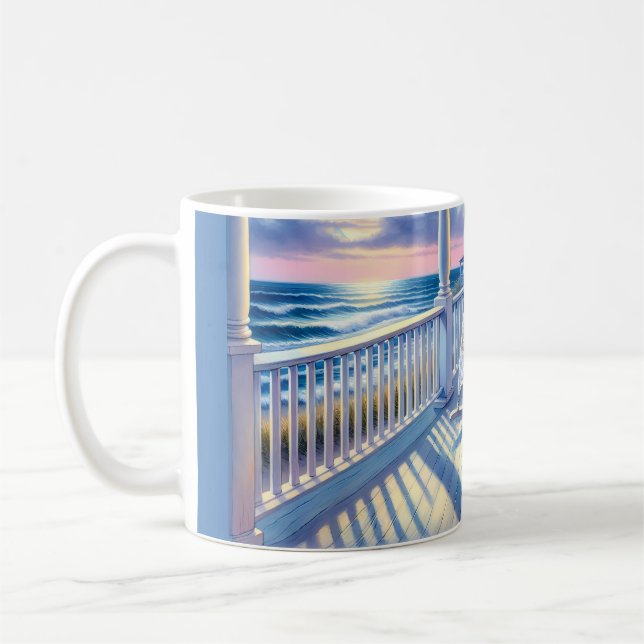 Caneca De Café Portão Costeira Ligada com Vista de Cão e Oceano (Esquerda)