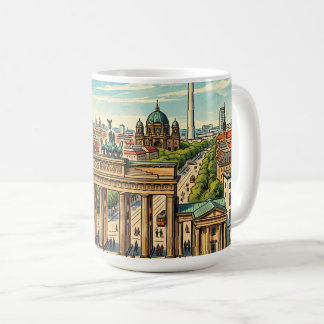 Caneca De Café Portão de Brandemburgo Arte de Viagem Vintage Berl