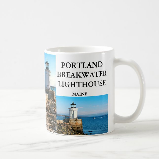 Caneca De Café Portland Breakwater Lighthouse, Maine Mug (Direita)