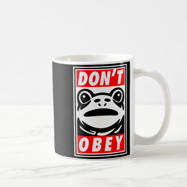 Caneca De Café Portland Frog Não Obedece  (Direita)