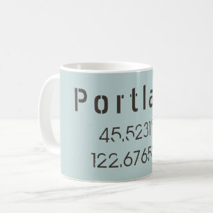 Caneca De Café Portland Latitude & Longitude