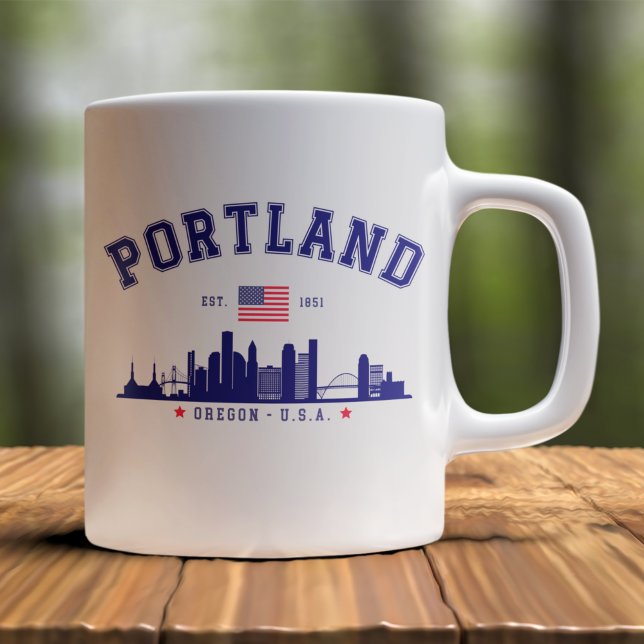 Caneca De Café Portland's Urban Silhouette (Criador carregado)