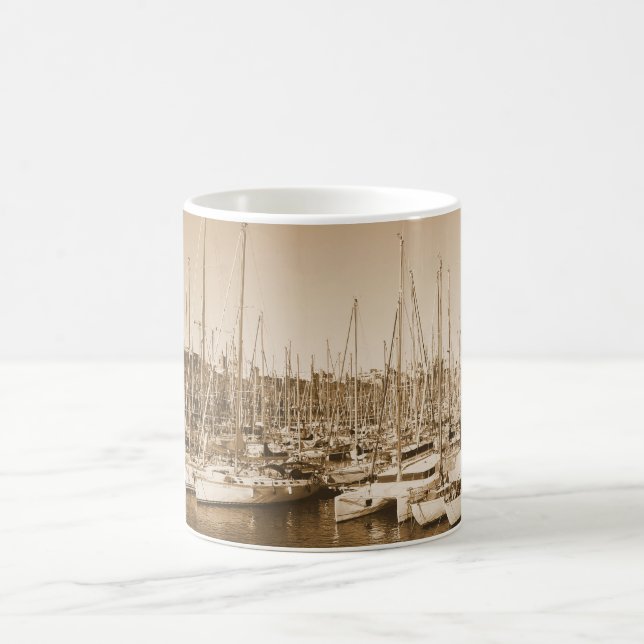 Caneca De Café Porto de Barcelona - Barcos a vela - Mug (Centro)