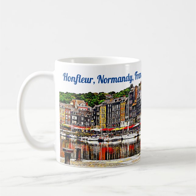 Caneca De Café Porto de Honfleur na Normandia, França. (Esquerda)