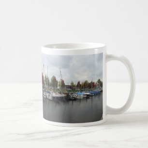 Caneca De Café Porto Holandês com Canhão Panorâmico de Árvores Ve