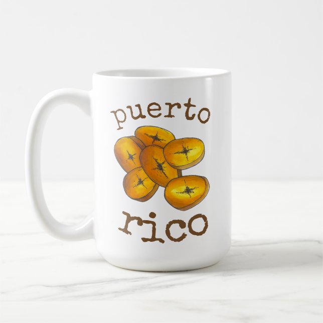 Caneca De Café Porto Rico Fried Plantain Tostones Comida Cuisine (Esquerda)