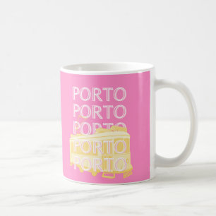 Caneca De Café Porto Viagem Art, Portugal, rosa
