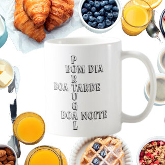 Caneca De Café Portugal Bom Dia Boa Tarde Boa Noite Café Branco