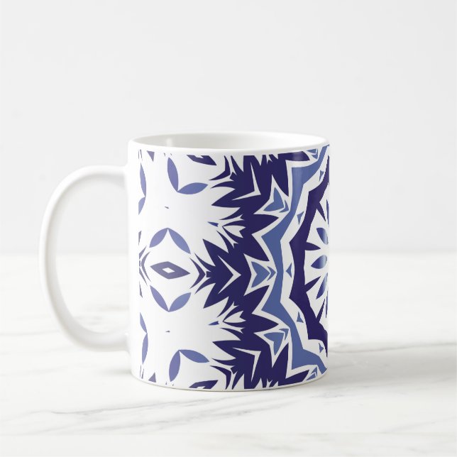 Caneca De Café Portuguese ornamental azulejo ceramic. Minimal des (Esquerda)