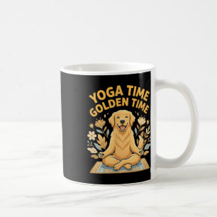 Caneca De Café Pose de Ioga Golden Retriever Ioga _1