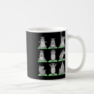 Caneca De Café Pose de Yoga de Hipopótamo Zen Fofo Exercício de T