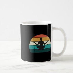 Caneca De Café Pose de Yoga Retro Vintage Mente Meditação Corpo E