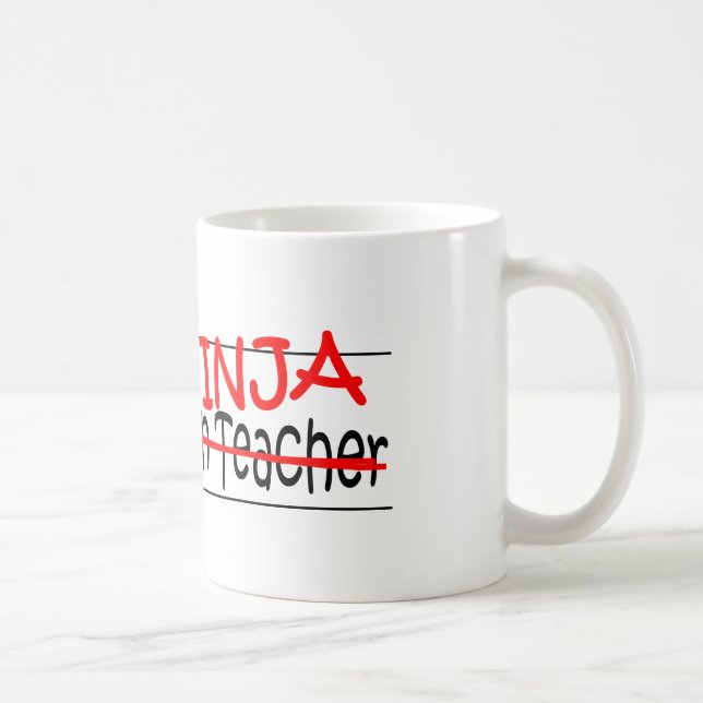 Caneca De Café Posição Ninja - jardim de infância Tchr (Direita)