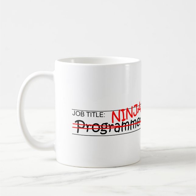 Caneca De Café Posição Ninja - programador (Esquerda)