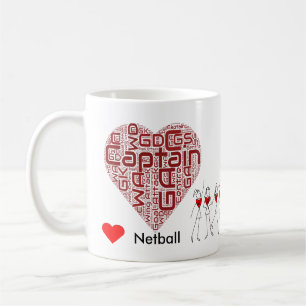 Caneca De Café Posições e capitão do Netball do amor