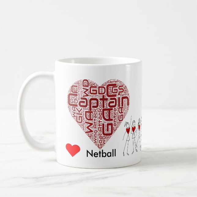 Caneca De Café Posições e capitão do Netball do amor (Esquerda)