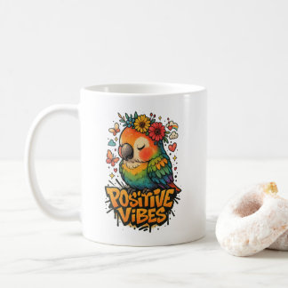 Caneca De Café “Positive Vibes” Parrot