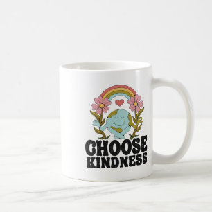 Caneca De Café Positivo Arco-Íris Paz Hippie Escolher bondade Ear