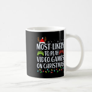 Caneca De Café Possível Jogar Vídeo No Jogo De Papais noeis De Na
