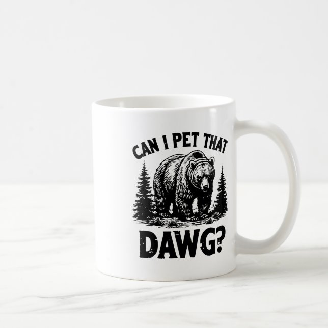 Caneca De Café Posso Acariciar Esse Cachorro Funny Dawg Bear Meme (Direita)