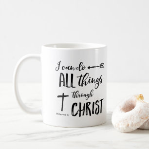 Caneca De Café Posso fazer todas as coisas por meio de Cristo