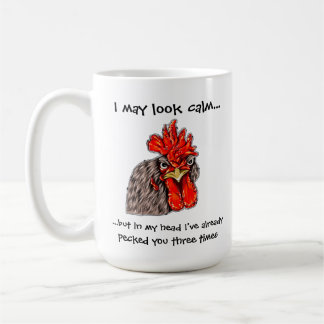 Caneca De Café "Posso parecer calmo..." Tall Rooster Mug