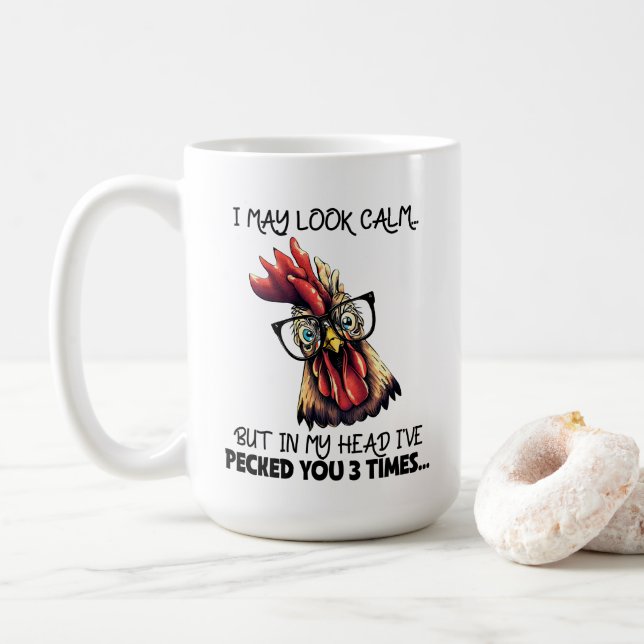 Caneca De Café Posso Parecer Galinha Calma Quando Sarcasmo Engraç (Com Donut)