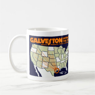 Caneca De Café Poster 1920 de Galveston Texas